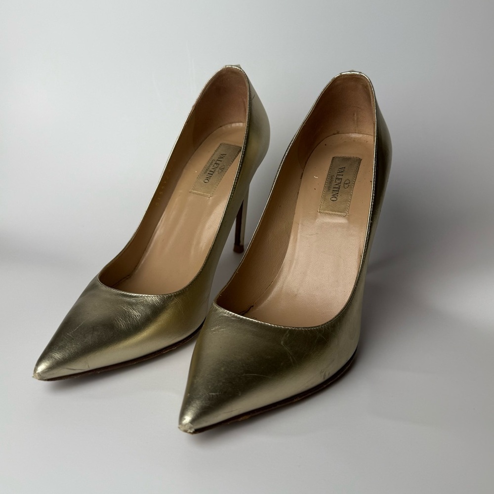 Valentino Garavani Metallic Gold Heels